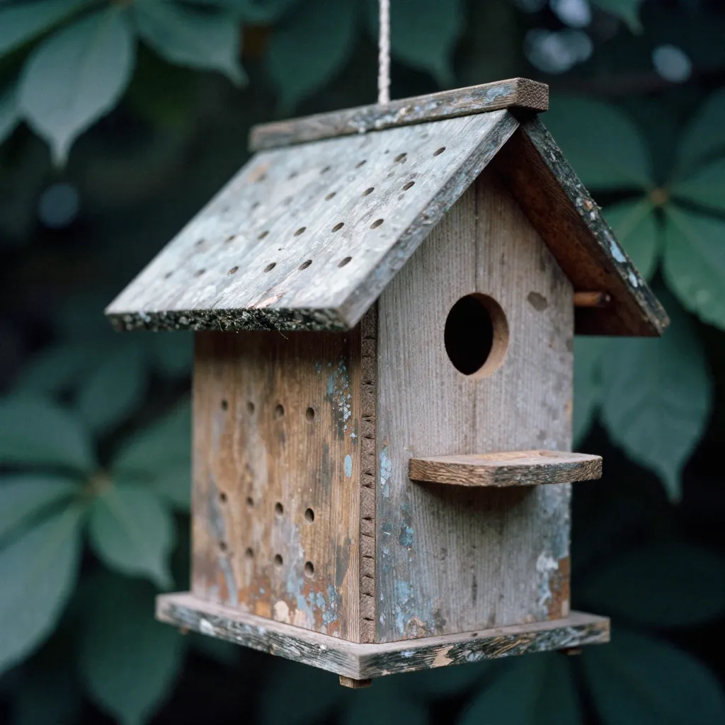 Middelgroot vogelhuisje met kurk isolatie